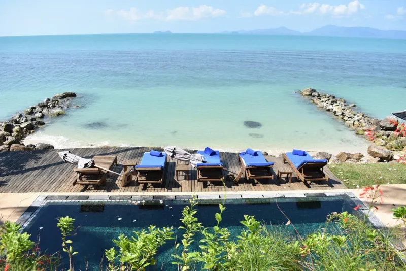 Beach in front of Napasai Samui resort near Ban Tai, Koh Samui