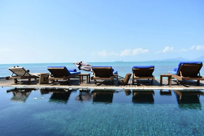 Beach in front of Napasai Samui resort near Ban Tai, Koh Samui, view 6
