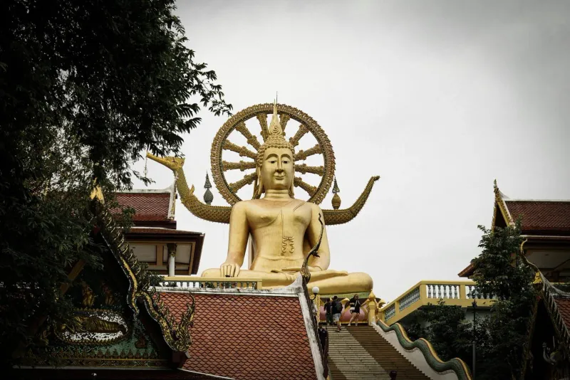 Explore the stunning architecture of Big Buddha Temple, a symbol of peace in Koh Samui, Thailand