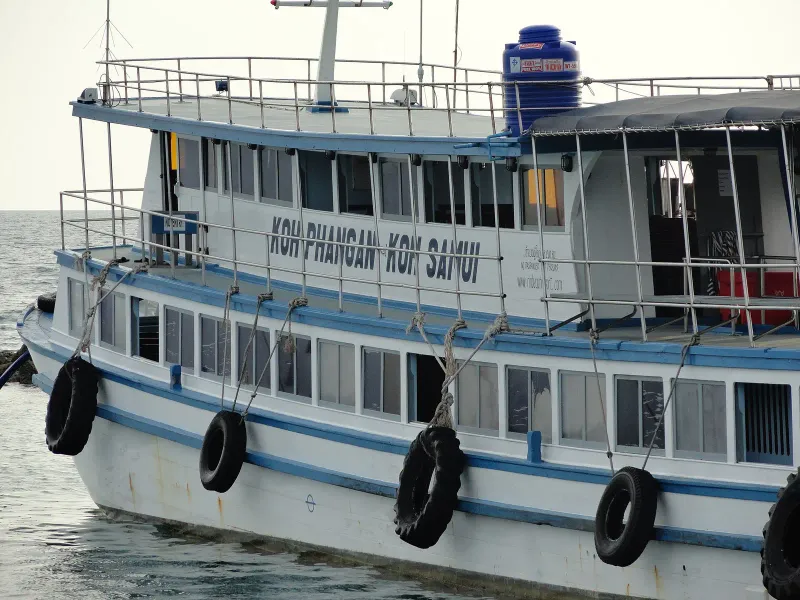 The Haad Rin Queen, the only scheduled boat that lands in Haad Rin.