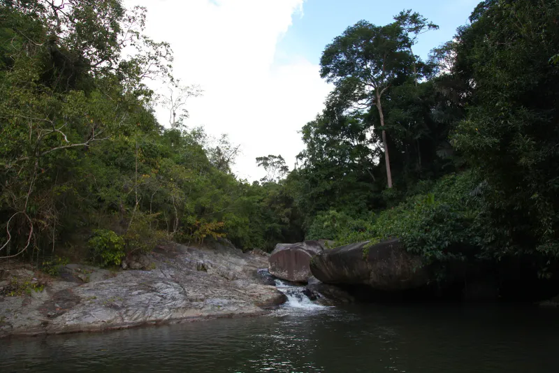 Rocky river pool along the Hin Lad trail near Nathon