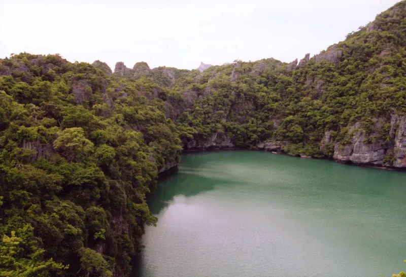 The green saltwater lake of Thale Nai inside Ko Mae Ko