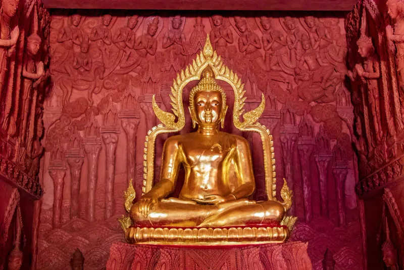 Bas-relief carving detail at Wat Sila Ngu, Koh Samui